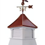 Olympia Cupola by Accentua - 24" White with Eagle Copper Weathervane-0