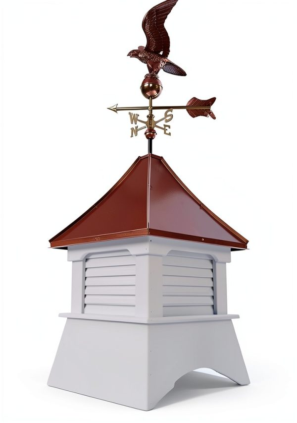 Olympia Cupola by Accentua - 24" White with Eagle Copper Weathervane-0