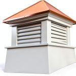 Vinyl Coventry Louvered Cupola Good Directions 30" x 42" Copper Roof-0