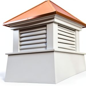 Vinyl Coventry Louvered Cupola Good Directions 30" x 42" Copper Roof-0
