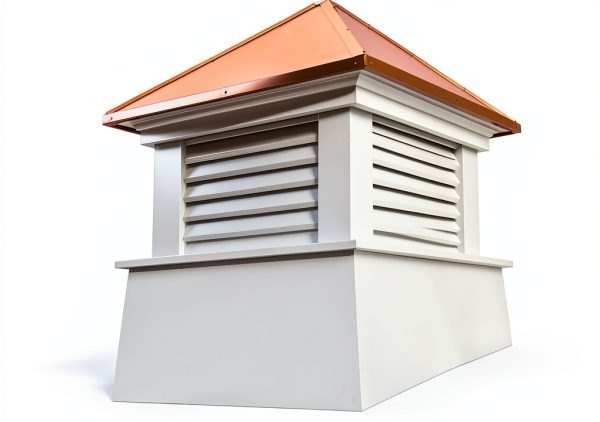 Vinyl Coventry Louvered Cupola Good Directions 30" x 42" Copper Roof-0