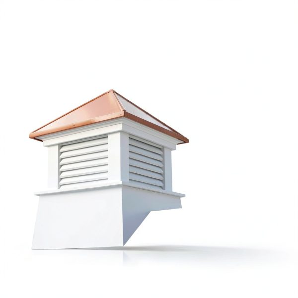 Good Directions Vinyl Coventry Louvered Cupola with Pure Copper Roof, Maintenance Free Solid Cellular PVC Vinyl, 42" x 57", Reinforced Roof and Louvers, Cupolas, White-2